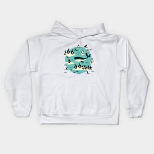 Whales, Penguins and other friends Kids Hoodie